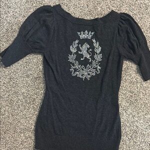 Express Grey Sweater with Silver Embellishment